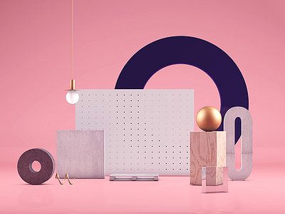 Pink Setup Scene 3d cinema4d illustration pink render