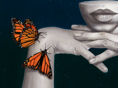 Monarch Dreams: Detail art ascetic butterfly design drawing fine art illustration oil painting painting portrait surrealism