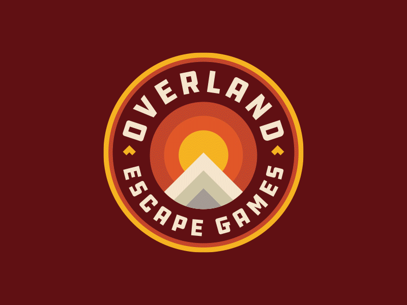 Overland Escape Games adventure branding escape escape room journey logo map mountain outdoor overland path topo map topographic map trailer