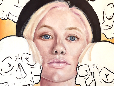 Modskull art design drawing fine art illustration oil painting painting portrait
