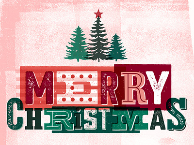 Merry Christmas! christmas graphic design holiday ink letterpress merry merry christmas print winter woodblock