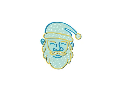 Santa Claus Head Memphis Style 1980s design beard christmas hat kris kringle memphis design memphis style old saint nicholas saint nick santa claus santa hat senior yuletide