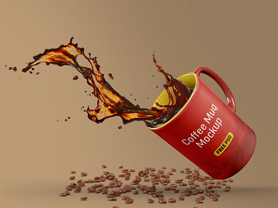 Floating Coffee Mug Mockup Free Psd Template mockup