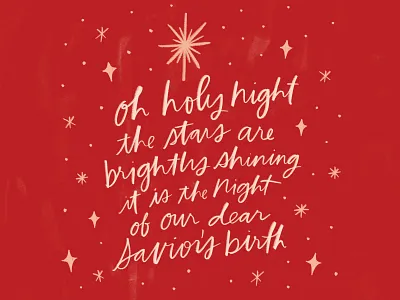 Oh Holy Night brush lettering christmas christmas card christmas cards design drawing greeting card hand drawn handlettering handwriting holiday illustration illustration challenge illustration design lettering typography winter
