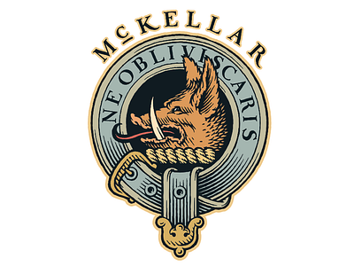 Vector art update I did for an Irish Clan emblem emblem logo pen and ink symbol vector art vintage woodcut