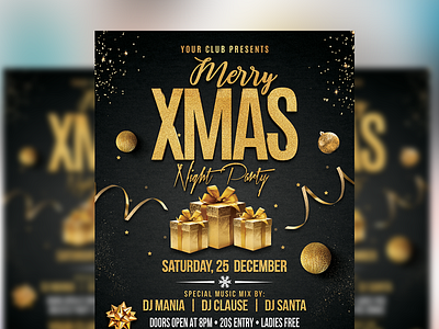 Christmas night party Flyer Design a fresh clean fresh design