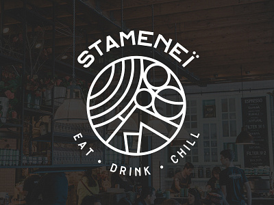 Stameneï logo design bar belgium branding breakfast chill coffee design drink eat logo restaurant vector