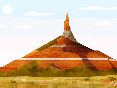 Chimney Rock chimney rock geometric illustration national parks nebraska oregon trail outdoors scenery shapes simple vector