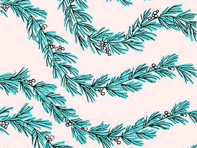 Decking the Halls & Whatnot christmas holidays illustration pink