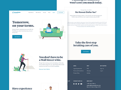 Honest Dollar Website bank design fintech ira responsive roboadvisor ui ux website