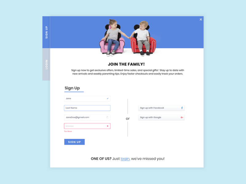 Sign Up/Sign In Form animation design ecommerce form principal sign in sign up sketch typogaphy ui ux