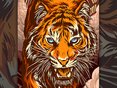 Tiger animation design illustration