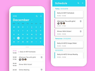 ＃071-Schedule 071 71 app calendar color dailui daily daily 100 daily 100 challenge daily challange dailyui day71 schedule schedules ui 100 ui100 ui100days