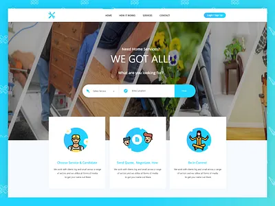 Services App Landing Page home services landing page web design