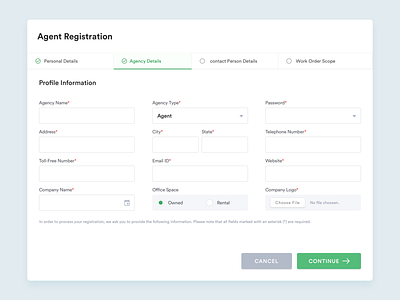 Registration Forms agency details agent registration butter smooth flow forms input fields onboarding onboarding flow onboarding process process register registration registration flow registration form sanal sign up signup flow tab bar user registration