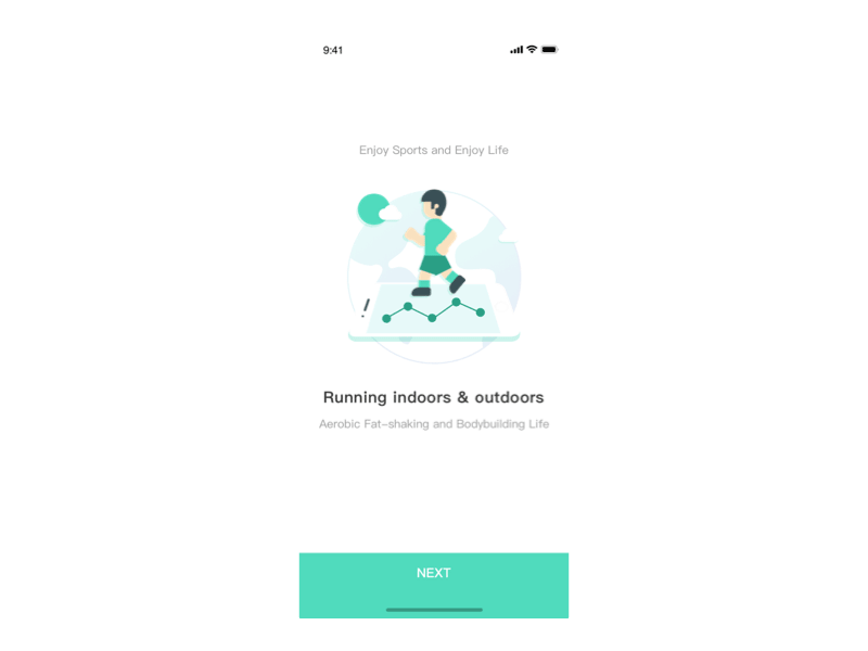 fitness app——Guide Pages& Homepage dynamic dynamic effect fitness fitness app illustration run running app running man