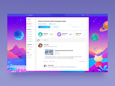 FeeMoo Download UI design illustration ui web website