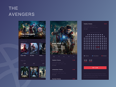 The Avengers app design illustration ui ux 类型 设计