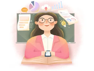 teacher date illustration phone teacher