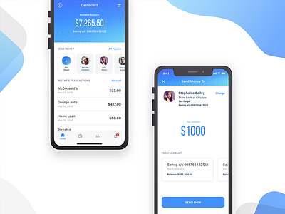 Banking - Send Money bank banking blue mobile app send money transfer