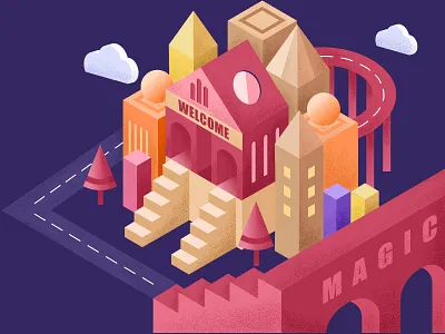 Magic paradise 2.5d illustration