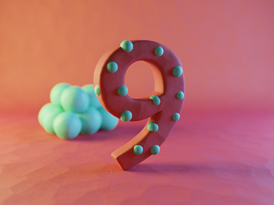 Clay Number Nine 3d blender clay claydoh design illustration nine number numbers plasticine playdoh render typography