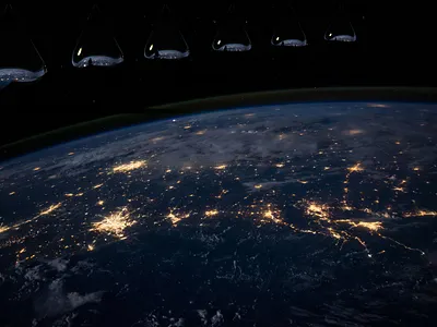 Droplets Near Earth 3d 3d art dimension droplet space art