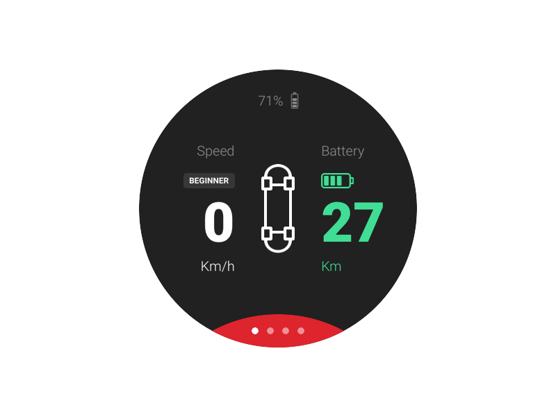 Interface for skateboard remote animation app app concept circle round simple skateboard ui