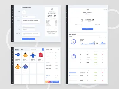 Receipt editing, Scanning and Dashboard - POS App UI app clothing dashboard editing fashion graph payment reciept retail shop sketch ui ux
