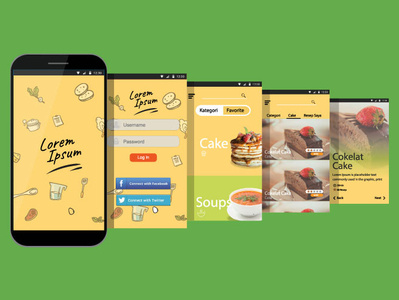 Apps Food Recipt app design ui