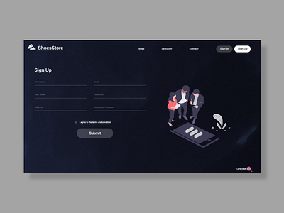 Sign Up Page design ui ux web website