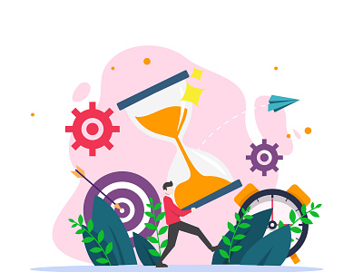 Time Management Illustration art bussiness flat illustration landing management page style time ui ux vector web