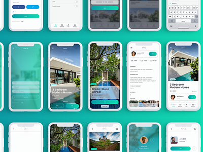 Homm Real Estate UI Kit app blog design home ios iphonex light listing mobile real estate sketch travel ui ui8