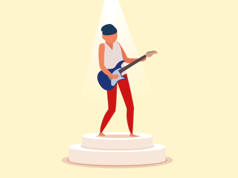 Playing with Guitar guitar play rigged rock roll star