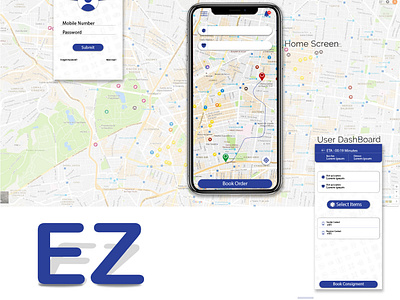 Ez App screens app design ui ux