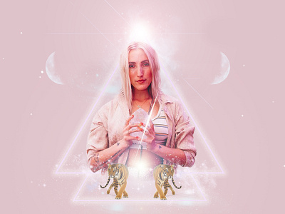 Cosmic Collage brand identity collage collage artist cosmic collage digital art ethereal geometric logo logo type photoshop sacred geometry