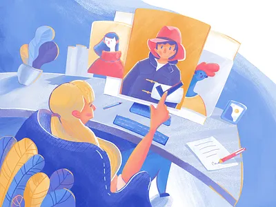 Moonworkers Choice Illustration character design design process design studio digital art graphic design illustration innovations interaction interface technology ui ux web website work