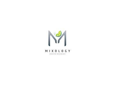 Mixology M Letter Logo alcohol bar barman beverage citrus cocktail drink gin lime liquid liquor m letter m logo mix mixologist mixology rhum vodka