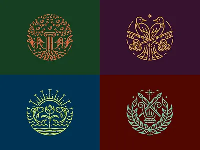 Modern Reformation (Icons) badge branding design editorial design engraving etching icon illustration line art logo magazine peter voth design vector