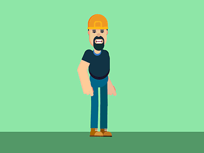 To work animation design flat illustration vector