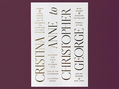 Wedding Invite design invitation layout lettering type typeset typography wedding invitation