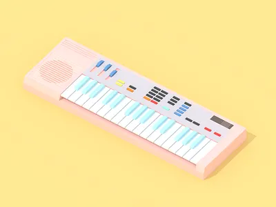 Casio SK-1 3d blender cute illustration low poly lowpoly minimalist old retro sampler synthesizer vaporwave