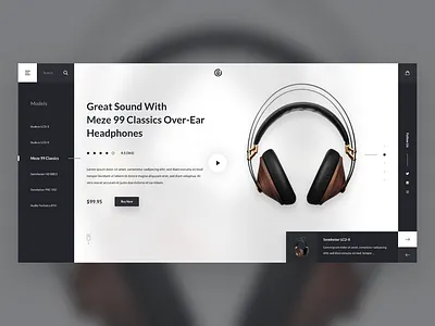 Product Landing Page black white clean cover gadget headphone headphone ui minimal shop store ui ux design website