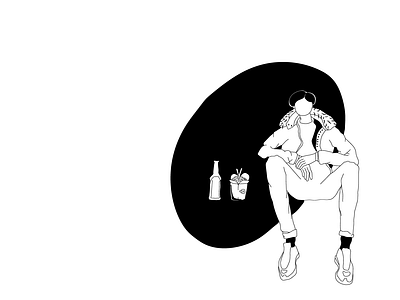 Handsome Guy illustration line art vector