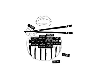 Eating Logos illustration line art vector