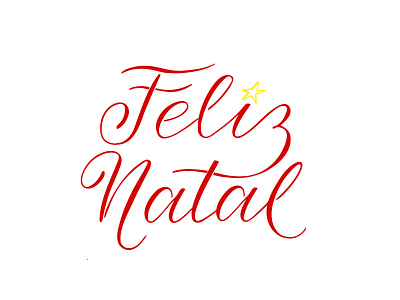 Feliz Natal Calligraphic calligraphy card christmas flyer lettering logo minimalist typography vector