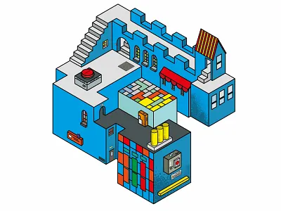 Full Isometric View adobe detail house illustrator isometric isometric illustration