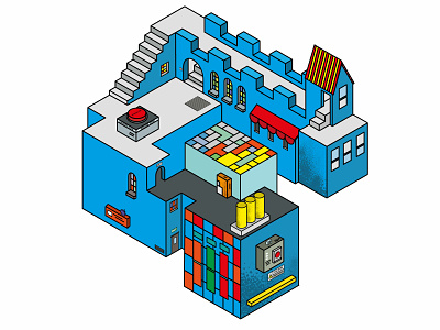 Full Isometric View adobe detail house illustrator isometric isometric illustration