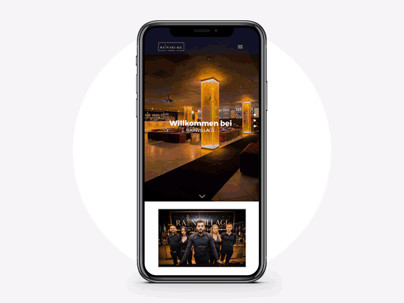 Rain Village - Homepage Mobile branding design homepage lounge bar mobile responsive restaurant shisha typography webdesign