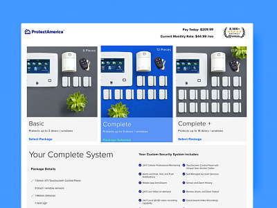 Shop Protect America design ecommerce home automation home security ui ux website